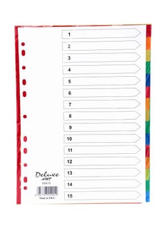 Deluxe 15 Tab Pvc Color Divider, Stationery Binder Index Dividers 