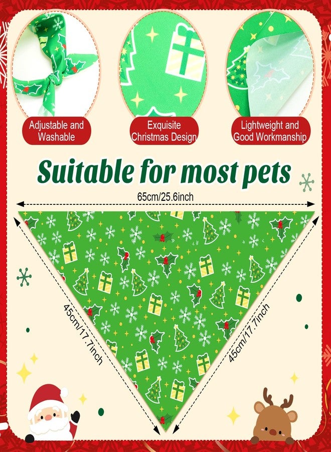 Jeere 100 Pcs Christmas Dog Bandanas Bulk Xmas Red and Green Bandanas for Dogs Triangle Kerchief Bibs Scarf Set for Pet Christmas Costume Photo Props Accessories Pet Shops Groomers Owners, 25 Styles - Image 3