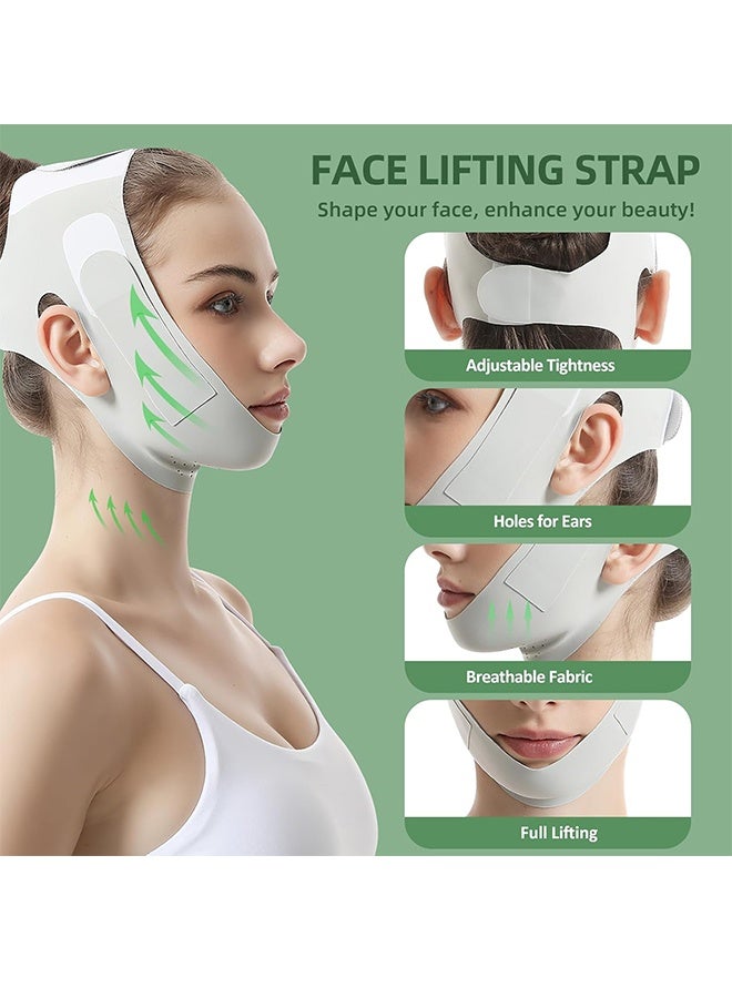Reusable Facial Lifting Belt, V Line Lifting Mask with Chin Strap for Sleeping, Jaw Exerciser V-Shaped Double Chin Reducer, Jawline Shaper with Adjustable Straps - Image 5