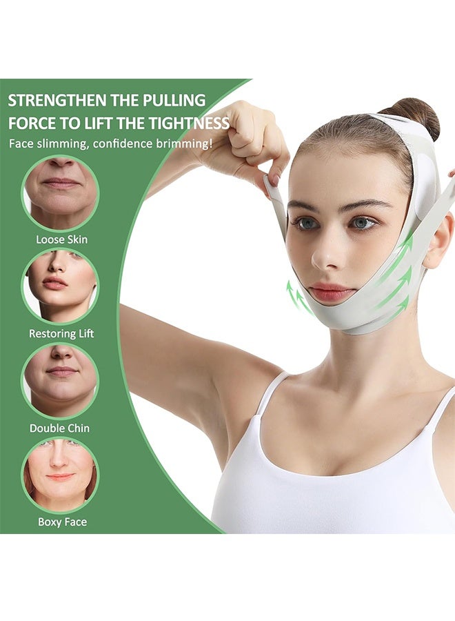 Reusable Facial Lifting Belt, V Line Lifting Mask with Chin Strap for Sleeping, Jaw Exerciser V-Shaped Double Chin Reducer, Jawline Shaper with Adjustable Straps - Image 3
