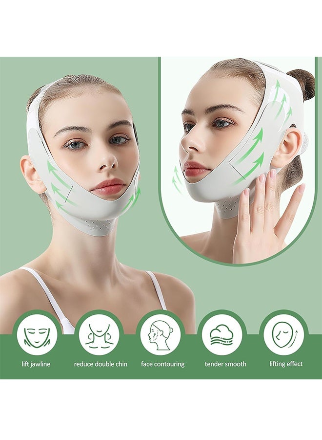 Reusable Facial Lifting Belt, V Line Lifting Mask with Chin Strap for Sleeping, Jaw Exerciser V-Shaped Double Chin Reducer, Jawline Shaper with Adjustable Straps - Image 4