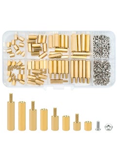 NOVOLAN NOVOLAN M2.5 Male Female Hex Brass Standoffs Set 180Pcs - Dual Type (Single & Double Pass) Hexagonal Brass Spacer Standoff Screws & Nuts Kit - Complete Screw Nut Combination Kit with Storage Box  - Image 1