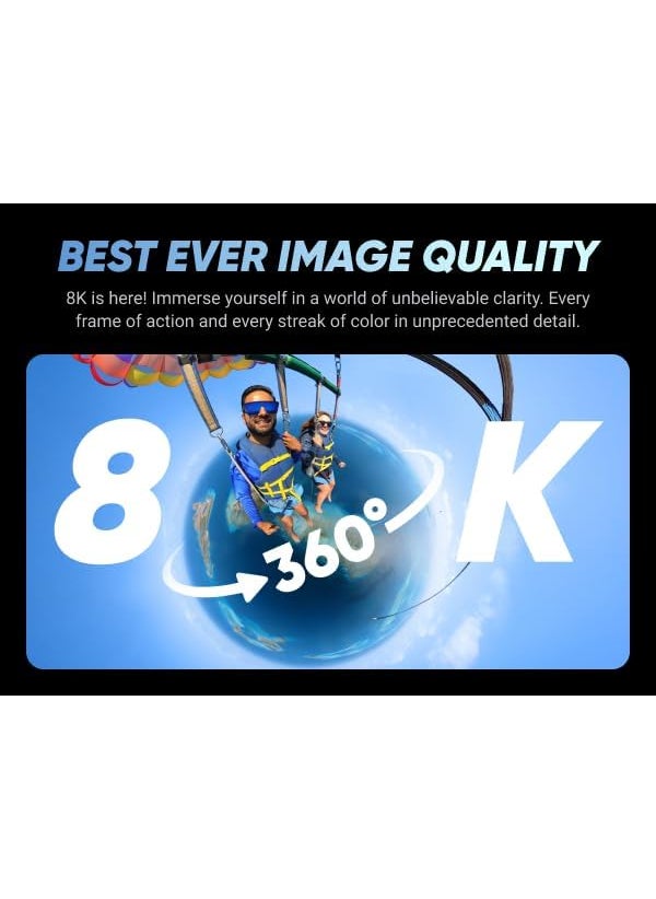 Insta360 Insta360 X4 Bike Bundle  Waterproof 360 Action Camera with 12 48MP Sensors 8K 360 HDR Video 72MP 360 Photo Includes Bike Bundle Selfie Stick Lens Cap 256GB Black  - Image 2