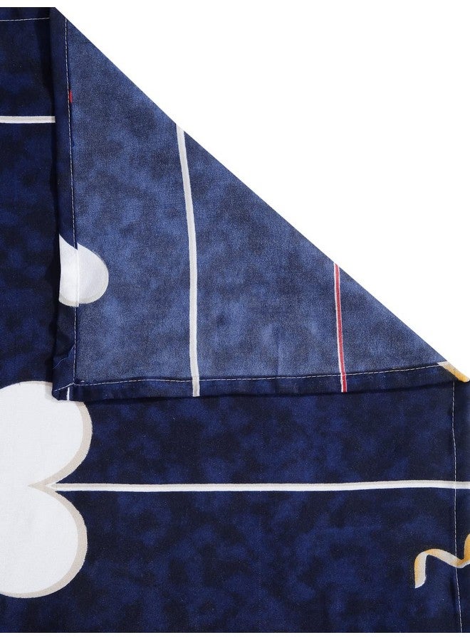 Fashion String ملاءة سرير مزدوجة من ميكروفايبر داكنة زرقاء 144 TC مع 2 غطاء وسادة - Image 5