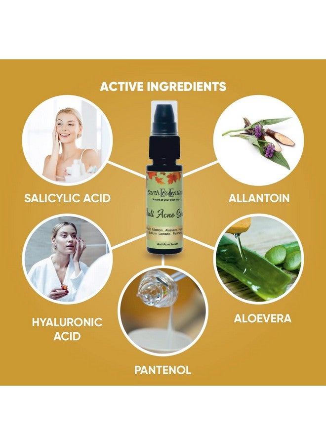 Earth Essentials Anti Acne Face Serum for Acne Prone Skin with Allantoin & 2% ww salicylic Acid| For All Skin | Skin Care | For Men & Women| - Image 5