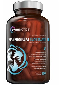 OmniBiotics Magnesium Glycinate - 100% Pure Albion TRAACS Bisglycinate Chelate Supplement - 200 mg - 120 Vegetarian Capsules  - Image 1