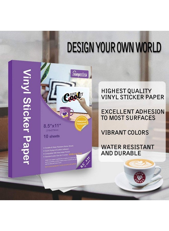 Stampcolour Premium Printable Vinyl Sticker Paper,Translucent 30 Sheet Clear Self-Adhesive Sheets,Dries Quickly Vivid Colors Decal Paper,Tear Resistant-For Any Epson Hp Canon Sawgrass Inkjet Printer - Image 5