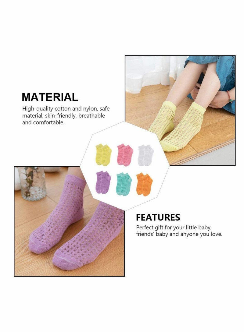 KASTWAVE 6 Pairs Socks Summer Baby Socks Kid Socks Children with Non Skid Soles Comfortable Cotton Sock for Kids Baby Boys Girls - Image 3