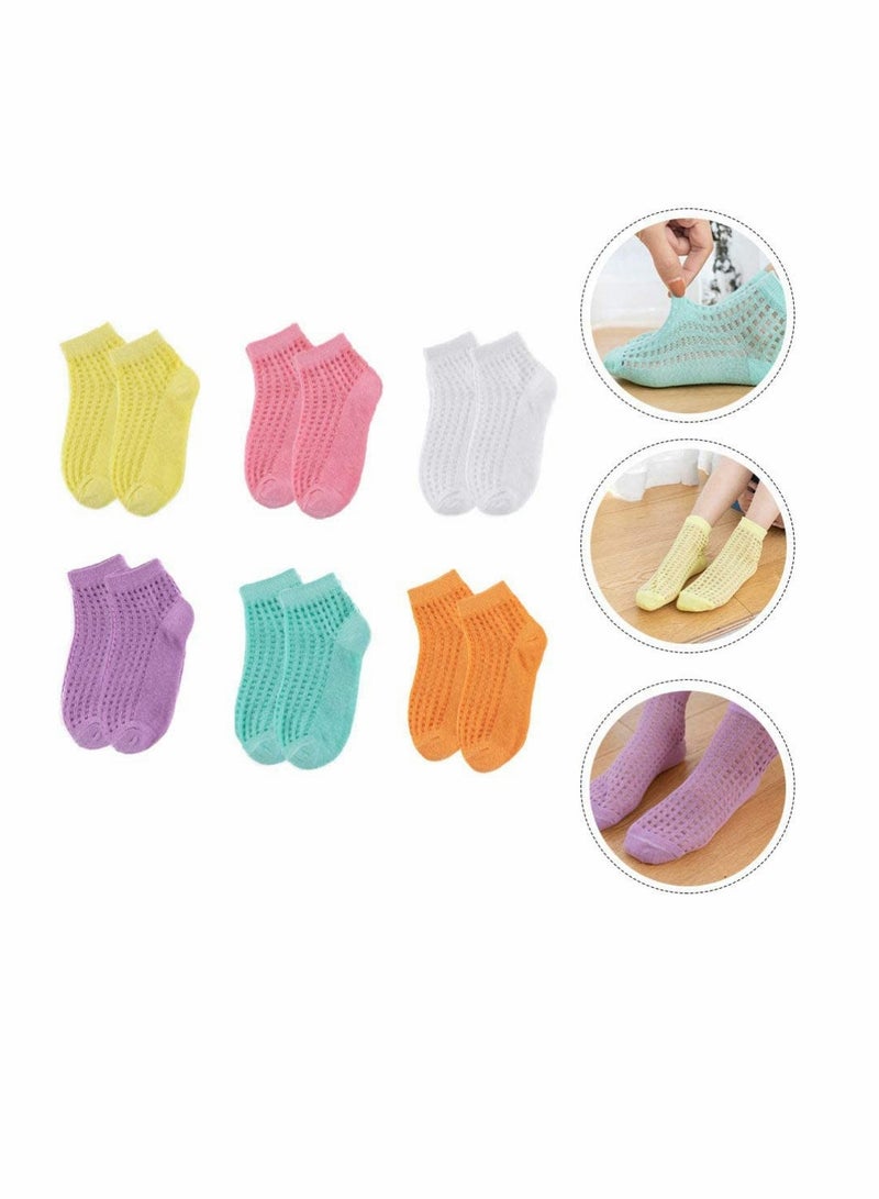 KASTWAVE 6 Pairs Socks Summer Baby Socks Kid Socks Children with Non Skid Soles Comfortable Cotton Sock for Kids Baby Boys Girls - Image 2