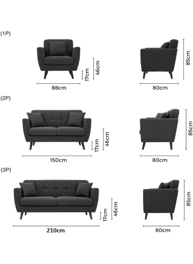 Generic - Modern living room pet friendly fabric sofa set 3 2 2 - Image 1