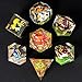 Cusdie Sharp Edge DND Dice 7 PCs Colored Mushroom Dice Set DD D20 D12 D10 D8 D6 D4 Handcrafted Polyhedral Dice Set for RPG and Other Table GamesColored Mushroom - Image 2
