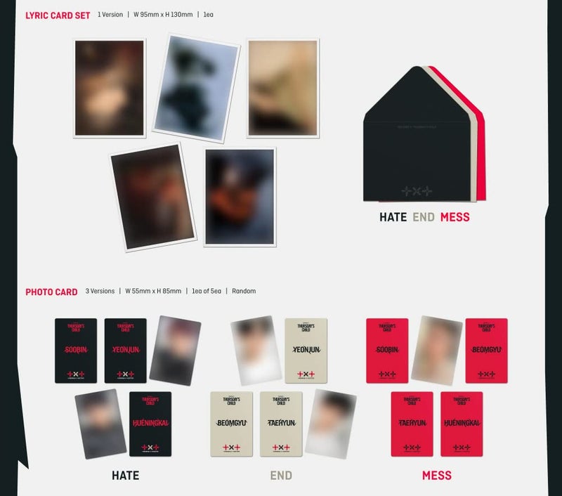 Big Hit Ent. بيغ هيت TXT غداً معاً - ميني ألبوم 2: طفل الخميس 4، مجموعة بطاقات صور إضافية (نسخة الكراهية، 1 ملصق مطوي)، 150 × 210 مم (BHE0134) - Image 4