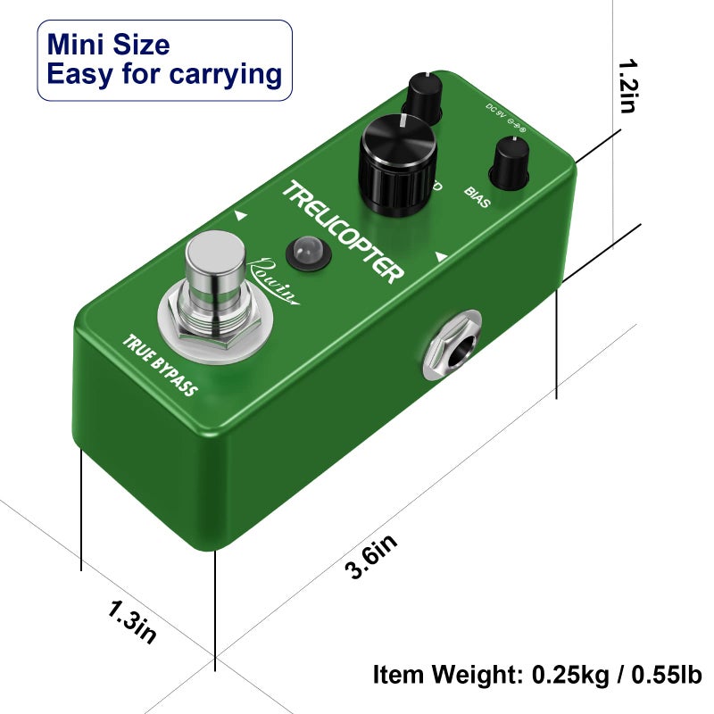 Rowin Trelicopter Effects Guitar Tremolo Pedal - Image 5