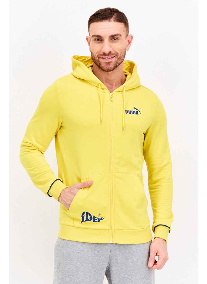 PUMA Men Regular Fit Long Sleeve Outdoor Hooded Sweatshirt, Yellow  - Image 1