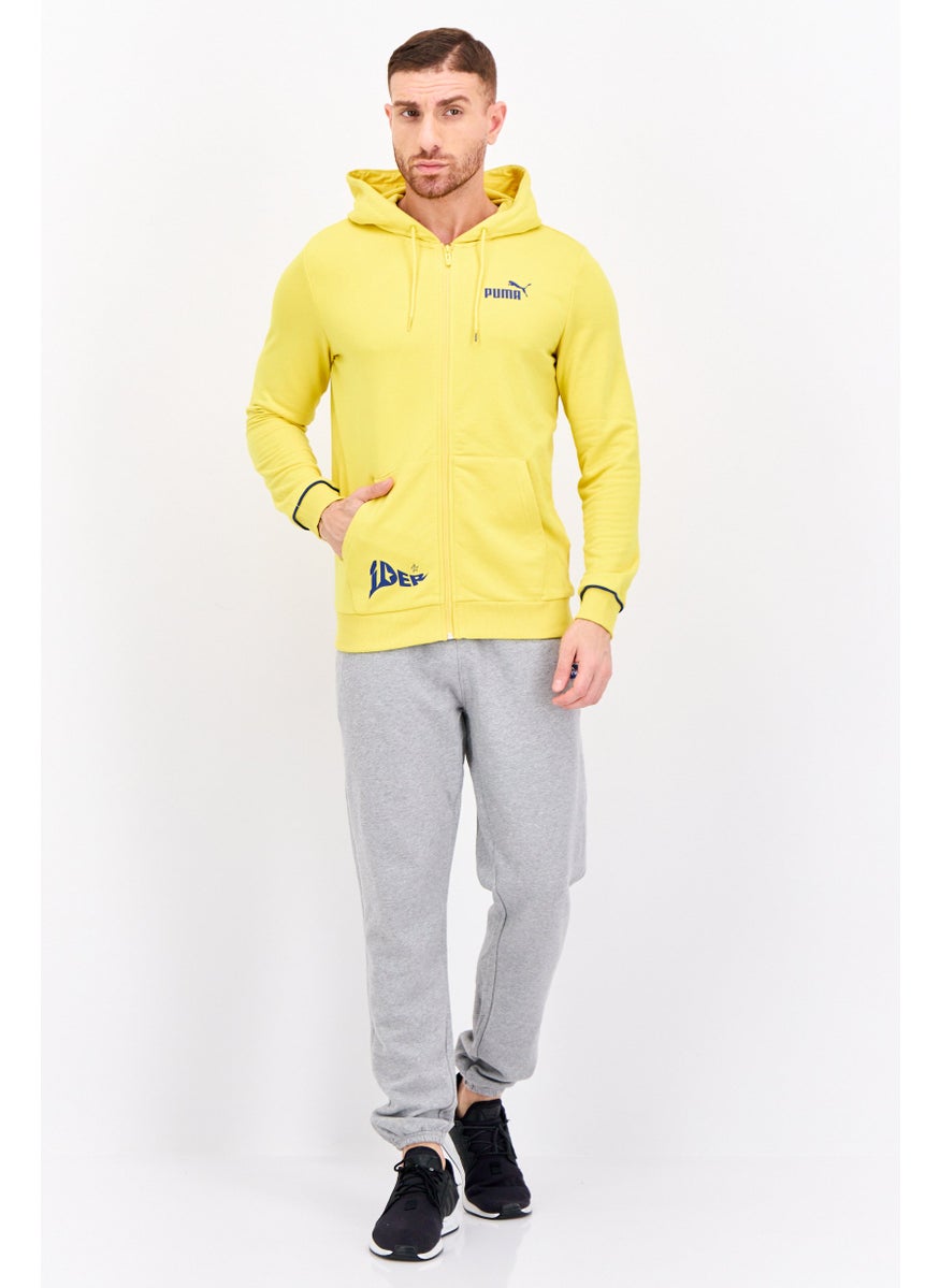 PUMA Men Regular Fit Long Sleeve Outdoor Hooded Sweatshirt, Yellow  - Image 4