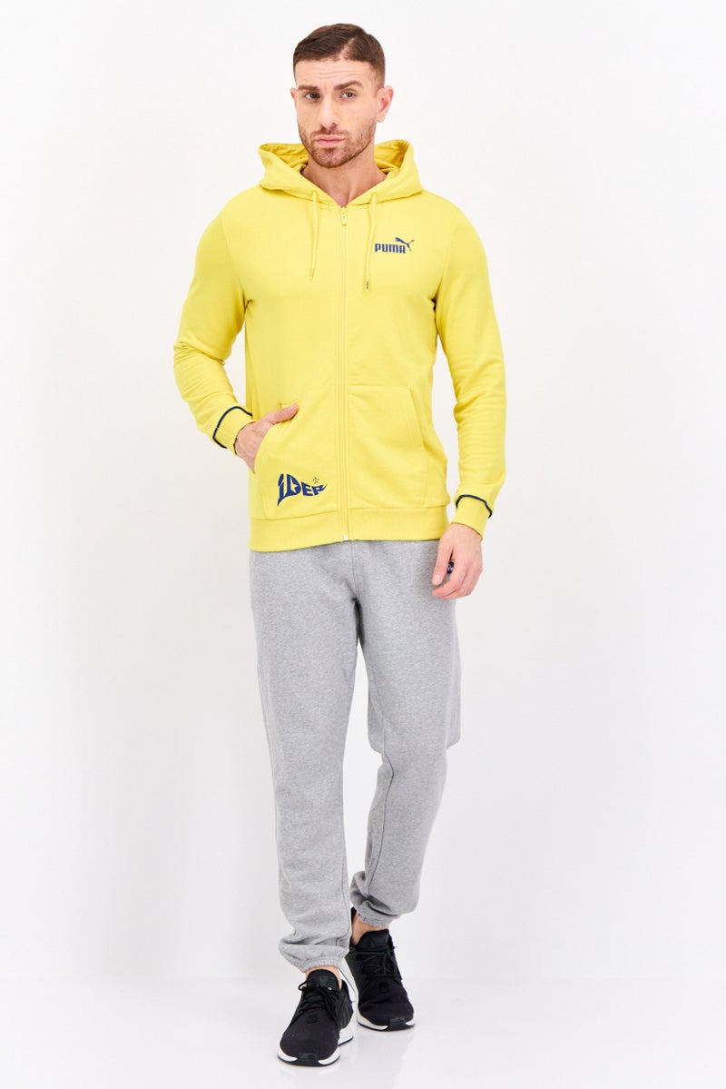 PUMA Men Regular Fit Long Sleeve Outdoor Hooded Sweatshirt, Yellow - Image 4