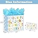 Laidans 13 Large Baby Boy Gift Bag for Baby Shower Birthday with Tissue Paper and Greeting Card ABC Alphabet Animal Design - Image 4