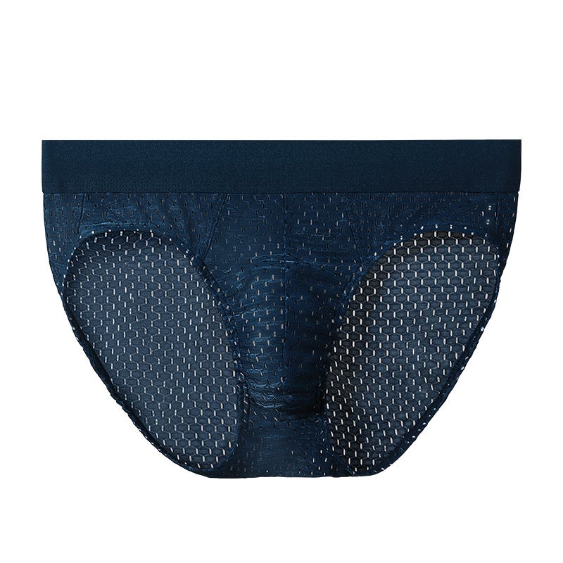 Ice Silk Sexy Underwear Men's Low Waist Antibacterial Briefs Summer Thin Mesh Breathable Shorts Men's Underpants - Image 1