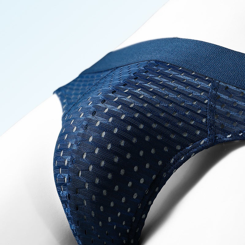 Ice Silk Sexy Underwear Men's Low Waist Antibacterial Briefs Summer Thin Mesh Breathable Shorts Men's Underpants - Image 4