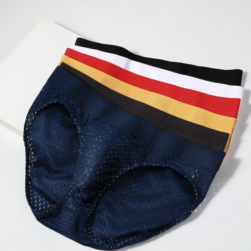 Ice Silk Sexy Underwear Men's Low Waist Antibacterial Briefs Summer Thin Mesh Breathable Shorts Men's Underpants - Image 5