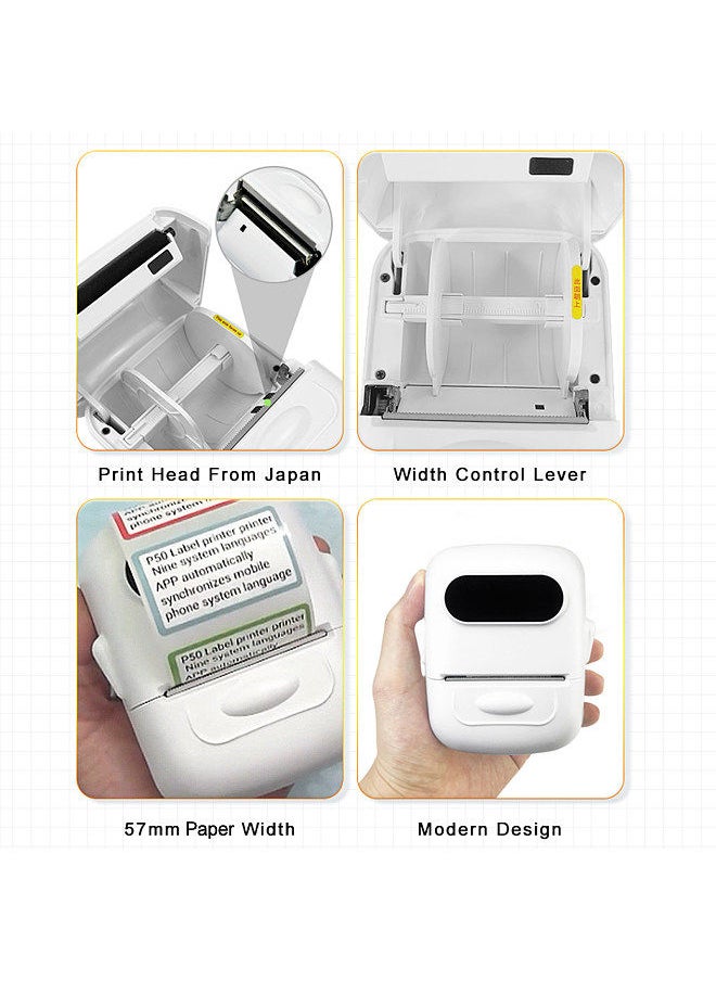 Generic P50 Label Maker Machine Pocket Labeler Portable Thermal Sticker Printer for Organizing Adhesive Tag DIY Date Journal Study Stickers 20-57mm label Width Support Wireless BT Connect  - Image 3