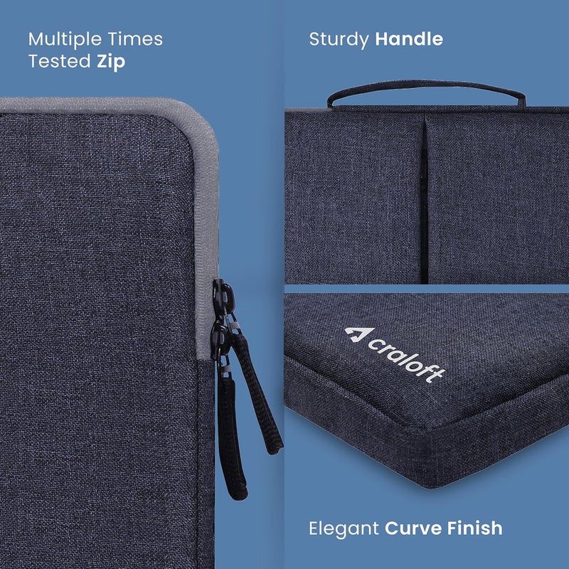 CRALOFT Laptop Sleeve Cover Bag for 16 Inch MacBook Pro – Slim, Water-Resistant & Protective Case – Perfect for Office & Travel Use (Grey_L25) - Image 4