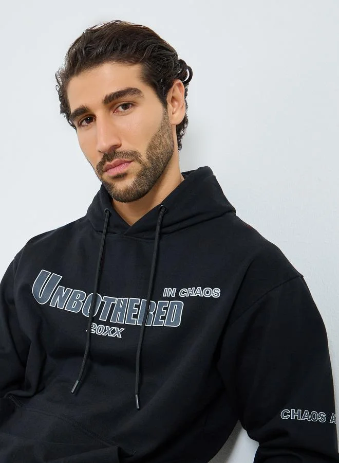 Eco Earth Relaxed Fit Puff Print Fleece Hoodie