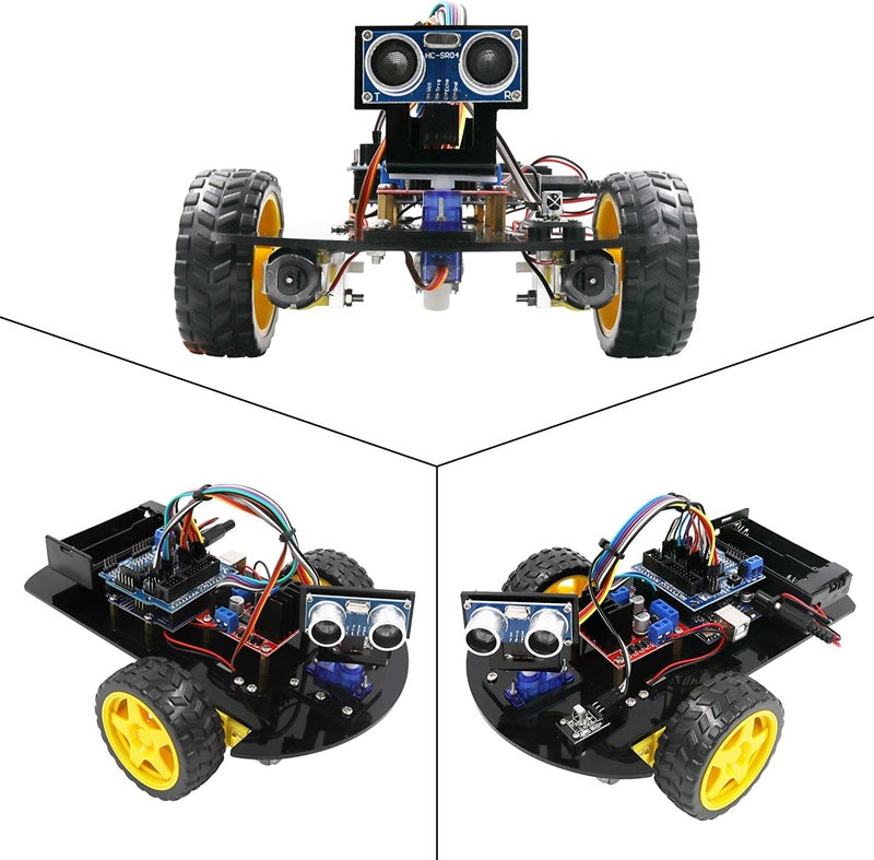 REES52 Smart Robot Car 2WD Chassis Kit with Ultrasonic Module R3 Board,Remote Compatible with Arduino IDE DIY Kit - Image 5