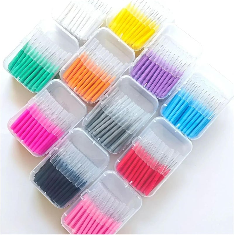 Manual Toothbrush 60Pcs Interdental Brushes 0.6-1.5mm Health Care Tooth Push-Pull Removes Food Better Teeth Brush(0.6mm Gray) - Image 2