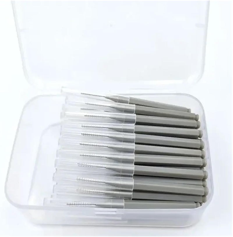 Manual Toothbrush 60Pcs Interdental Brushes 0.6-1.5mm Health Care Tooth Push-Pull Removes Food Better Teeth Brush(0.6mm Gray) - Image 1