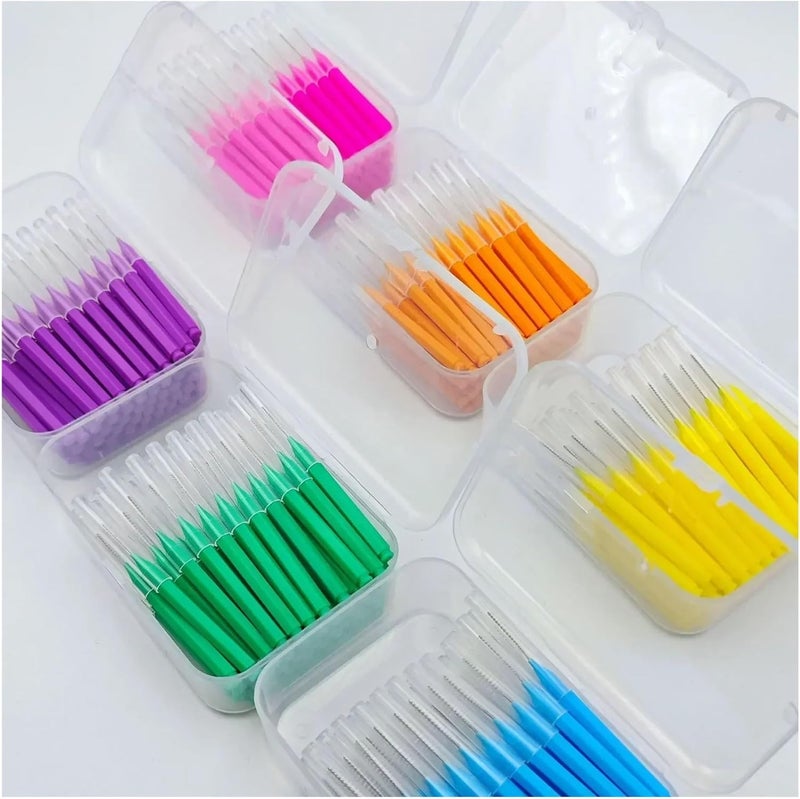 Manual Toothbrush 60Pcs Interdental Brushes 0.6-1.5mm Health Care Tooth Push-Pull Removes Food Better Teeth Brush(0.6mm Gray) - Image 3