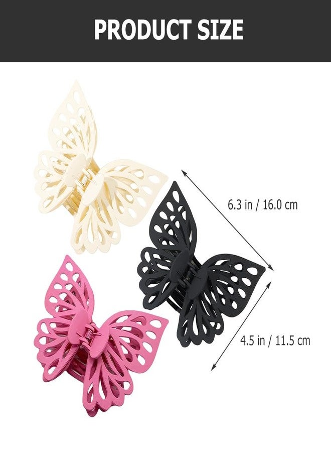 KALLORY Large Butterfly Hair Clips for Women 3 Pieces Hair Jaw Clips Accessories for Thick and Fine Everyday Styling and Special Occasions - Image 2