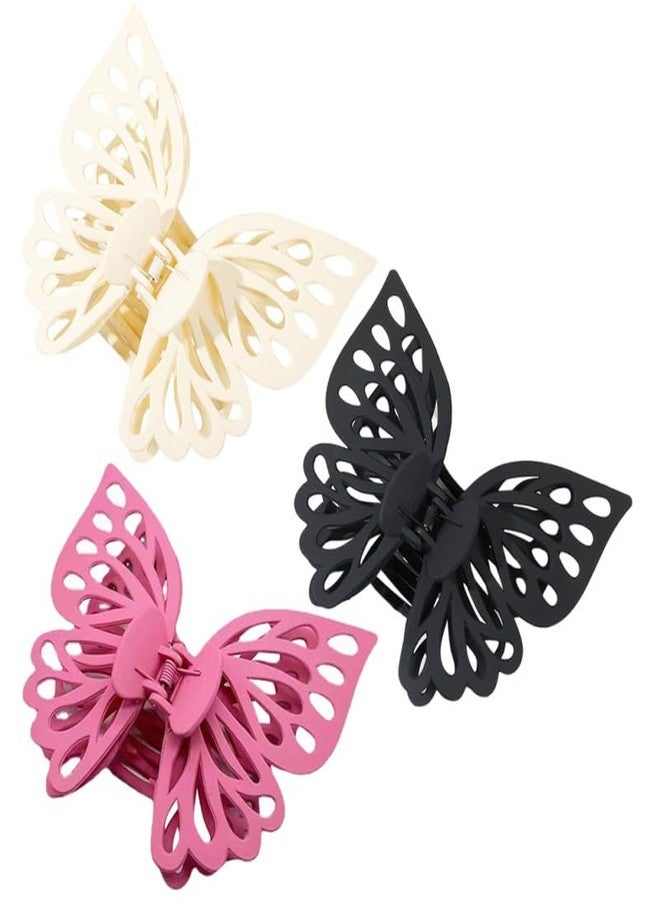 KALLORY Large Butterfly Hair Clips for Women 3 Pieces Hair Jaw Clips Accessories for Thick and Fine Everyday Styling and Special Occasions - Image 1