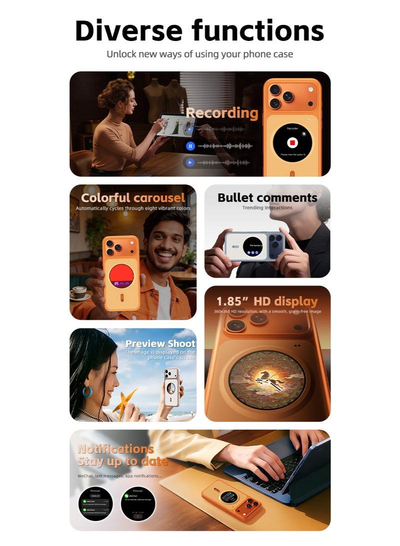 iPhone 17 Pro Max Case, Smart Phone Cover With Interactive LED Display Screen, APP Control Custom Wallpaper, Bluetooth 5.0 Protective Case, Shockproof Phone Accessories For Men Women Office Travel Daily Use - Image 4