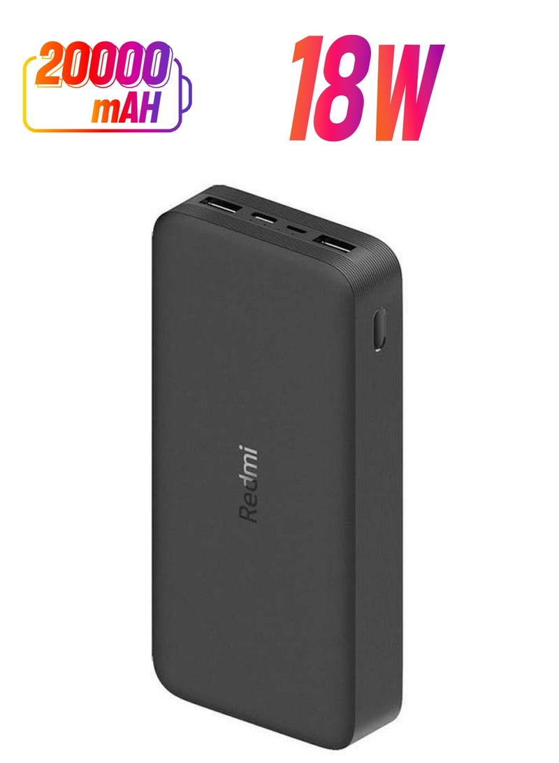 Xiaomi 20000mAh High-Speed Charging Technology Powerbank 18 watt Black - Image 1