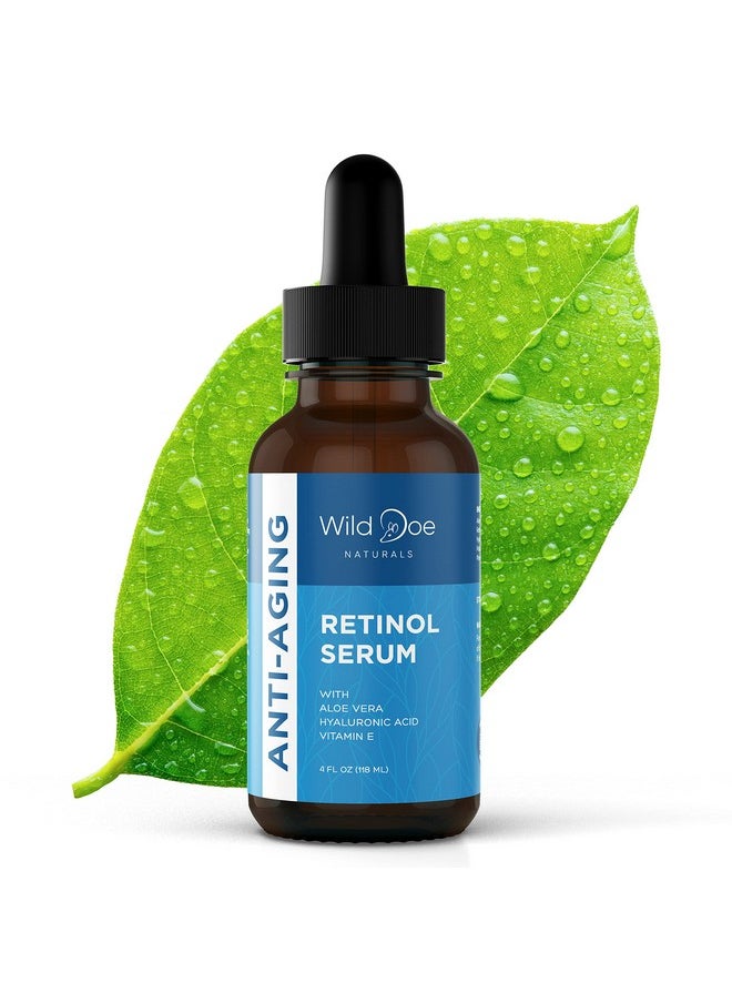 Wild Doe Naturals - Retinol Serum For Face Anti Aging Serum & Dark Spot Corrector W/Hyaluronic Acid Pure Aloe Vera Gel Vitamin E Oil For Scars Treatment Target Lines/Wrinkles Boost Collagen Aid Acne Treatment 4Oz - Image 1