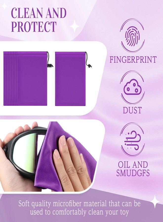 Konohan 10 Pcs Toy Storage Bags Adult Microfiber Drawstring Gift Bags Adjustable Small Cloth Pouch Foldable Ditty Pouch for Women Men Game Toy Cosmetic (Mixed Sizes, Purple - Image 4