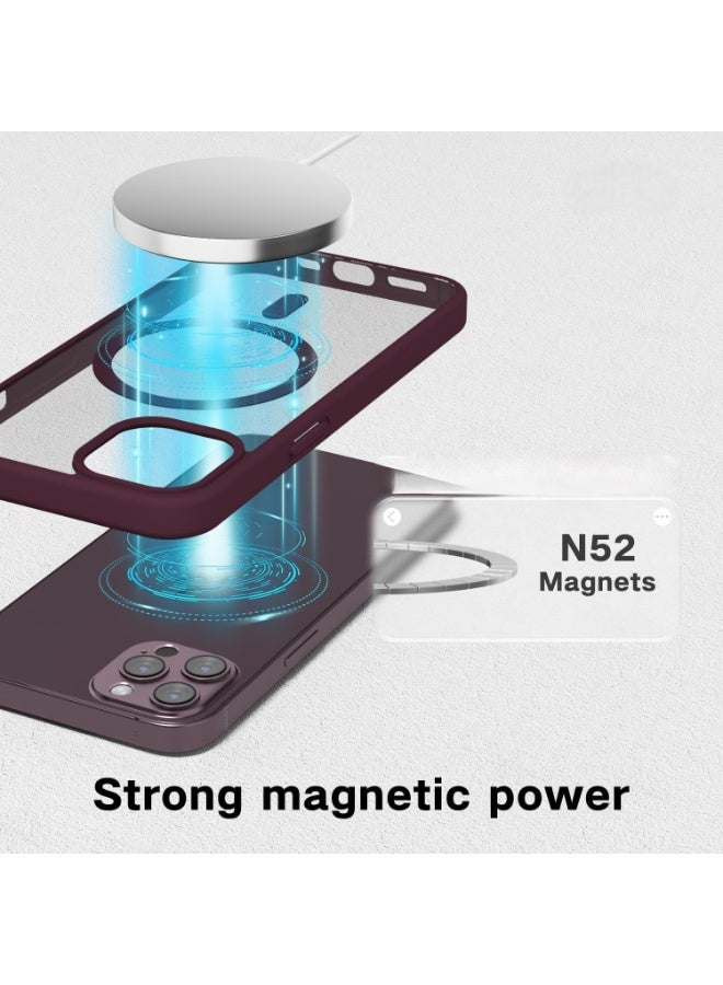 ACLIX Clear Magnetic Case for iPhone 11 Pro Max [Shockproof & Slim] Transparent Clear Hard Back Cover with high-Grade Protection | Deep Red - Image 2