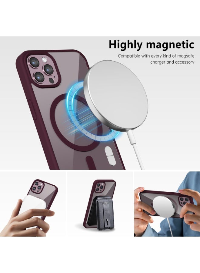 ACLIX Clear Magnetic Case for iPhone 11 Pro Max [Shockproof & Slim] Transparent Clear Hard Back Cover with high-Grade Protection | Deep Red - Image 4