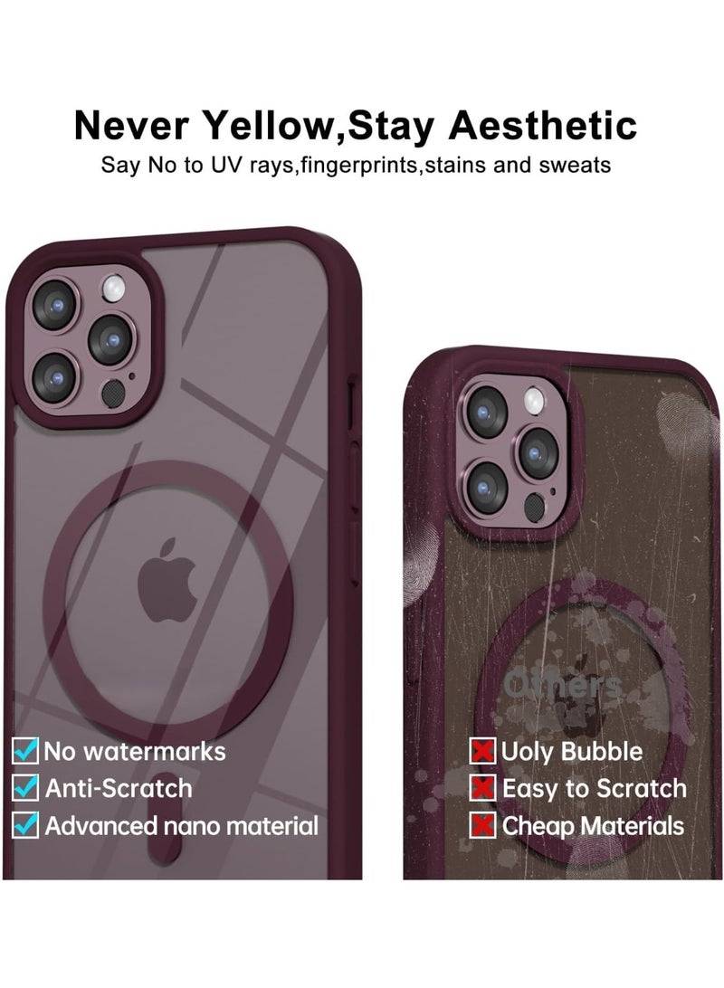 ACLIX Clear Magnetic Case for iPhone 11 Pro Max [Shockproof & Slim] Transparent Clear Hard Back Cover with high-Grade Protection | Deep Red - Image 5