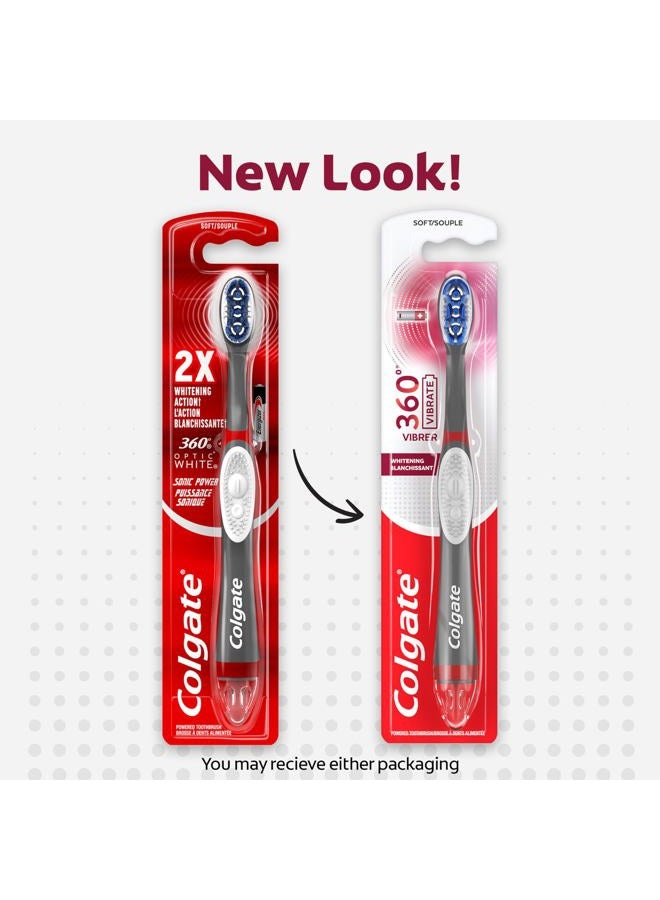 Colgate فرشاة أسنان صوتية تعمل بالبطارية 360 أوبتيك وايت، ناعمة، عبوة واحدة - Image 2