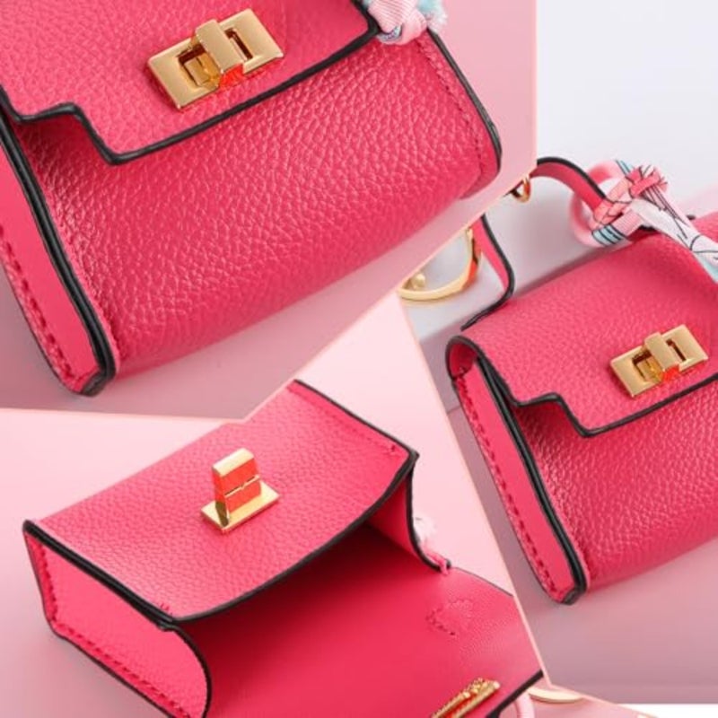 8 Pcs Mini Backpack Keychain Mini Coin Purses for Women Cute PU Leather Makeup Bag with Keychain Pocket Card Holder 8 Colors - Image 3