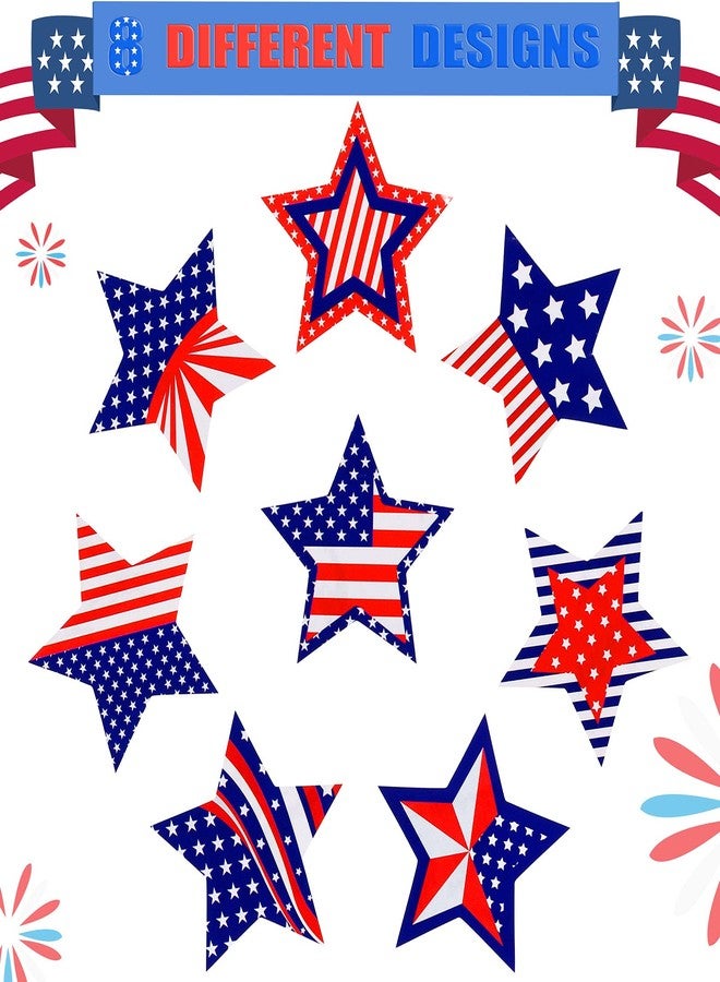 Tenare 1000 Pieces 4th of July American Flag Stickers Patriotic Label Heart Star Sticker Self Adhesive Tag Seals Sticker Party Supplies for Independence Day Decor(Star-Shaped Style) - Image 3