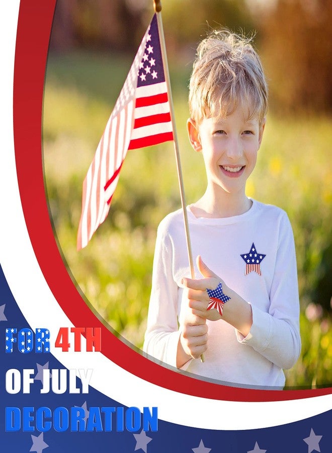Tenare 1000 Pieces 4th of July American Flag Stickers Patriotic Label Heart Star Sticker Self Adhesive Tag Seals Sticker Party Supplies for Independence Day Decor(Star-Shaped Style) - Image 4