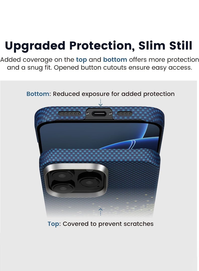 بيتاكا جراب iPhone 16 Pro MagSafe من StarPeak Luminous Cover / نحيف للغاية / ملمس منسوج / حافة كاميرا مرتفعة / غطاء خلفي يحمي من السقوط والتلف - Milky Way Galaxy - Image 5