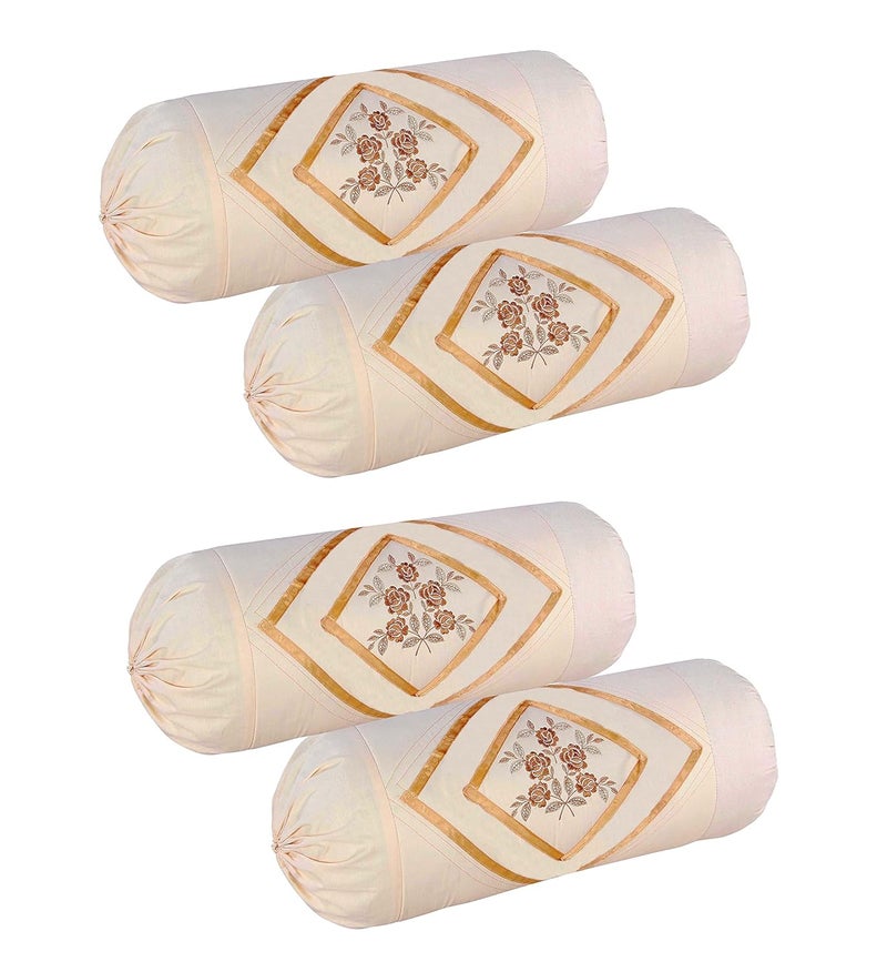 Rj Products Cotton Bolster Cover with Beautiful Embroidery Set of 4 Piece Skin - Image 2