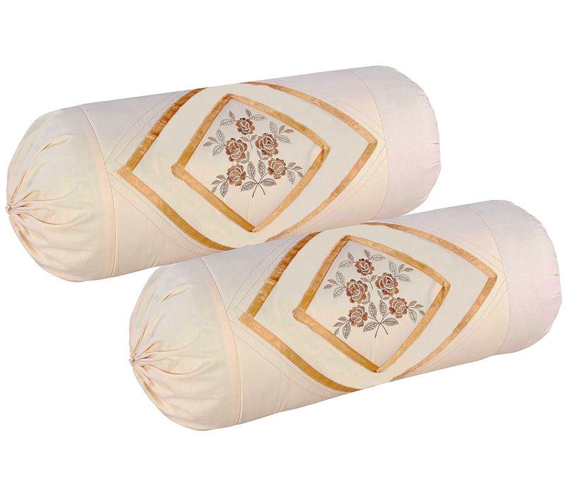 Rj Products Cotton Bolster Cover with Beautiful Embroidery Set of 4 Piece Skin - Image 3