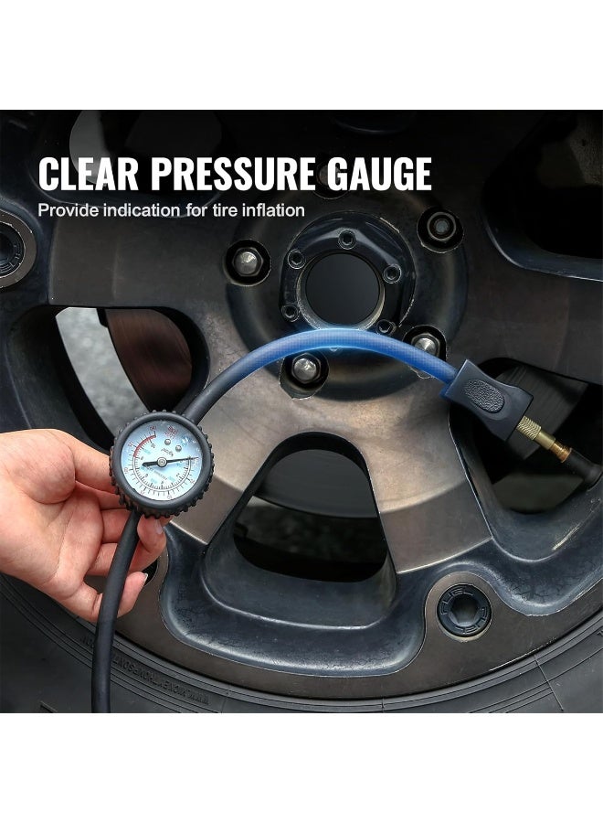 Roca Heavy Duty 12V Double Cylinder Air Compressor 150 PSI Portable Tyre Inflator Pump with Pressure Gauge, Battery Clip Connection, 5m Rubber Air Hose, for Car SUV 4x4 Pickup Motorcycle Bicycle and Sports Inflatables - Image 2