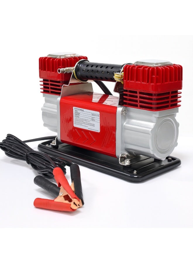 Roca Heavy Duty 12V Double Cylinder Air Compressor 150 PSI Portable Tyre Inflator Pump with Pressure Gauge, Battery Clip Connection, 5m Rubber Air Hose, for Car SUV 4x4 Pickup Motorcycle Bicycle and Sports Inflatables - Image 5