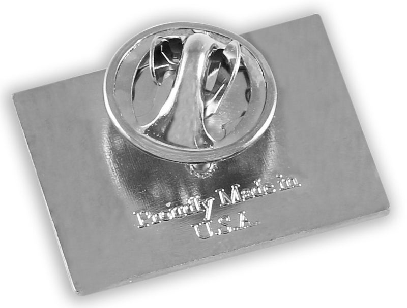 Forge American Flag Lapel Pin Proudly Made in USA- Silver Plated Rectangle Bulk (1 Pin) - Image 2